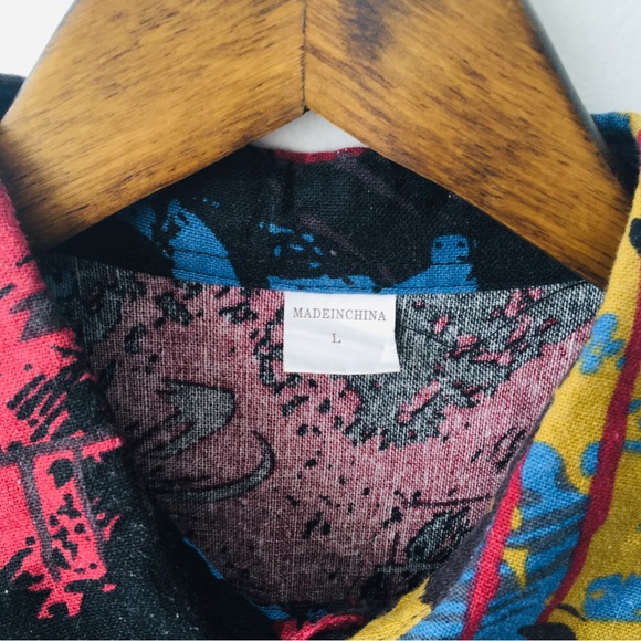 SHEIN button down men multicolor shirt - Picture 9 of 11